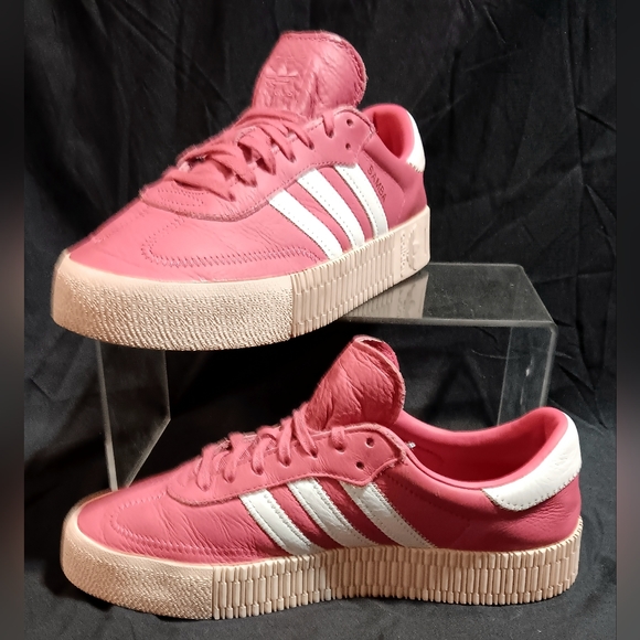 *New* ADIDAS SambaRose Leather Platform Trainers: size 10 - Picture 6 of 8